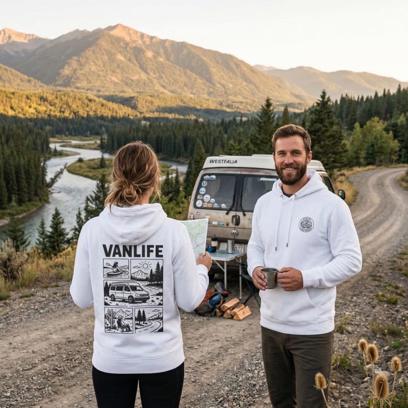 Bluza z kapturem Vanlife White