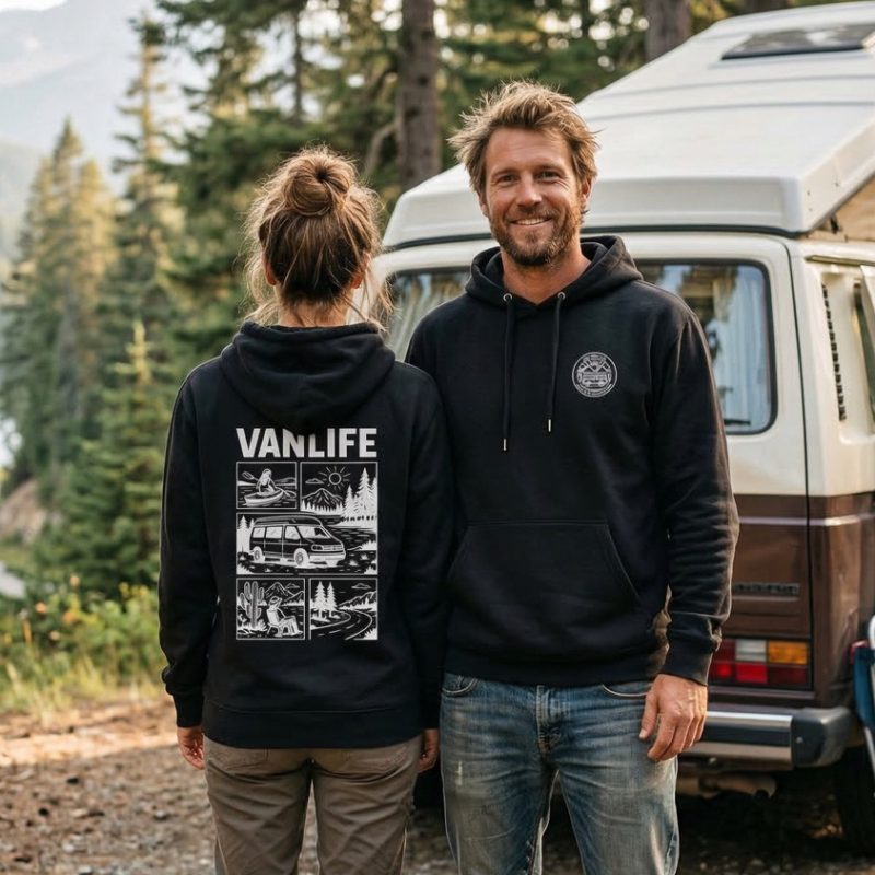 Bluza z kapturem Vanlife Czarna