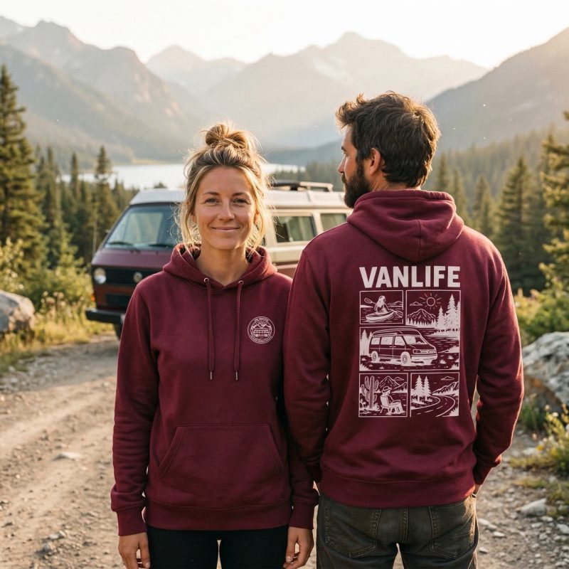 Bluza z kapturem Vanlife Burgund