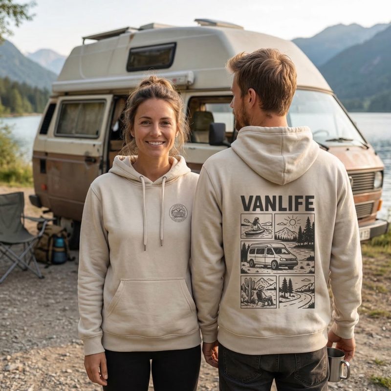 Bluza z kapturem Vanlife Sand