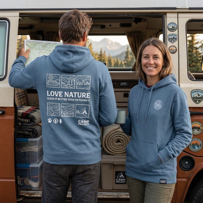 Bluza z kapturem LoveNature DustyBlue