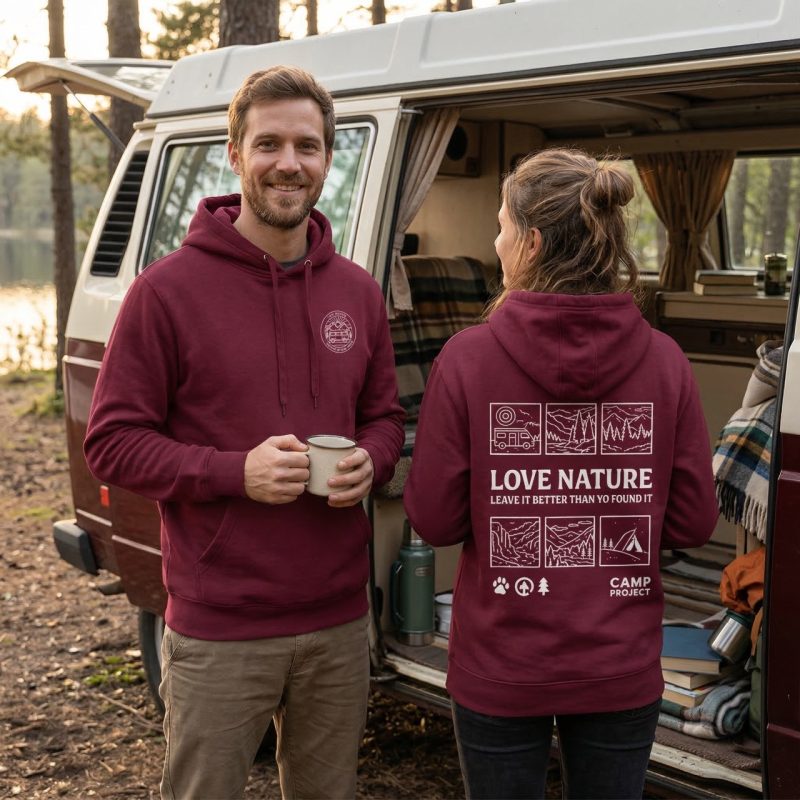 Bluza z kapturem LoveNature Burgund