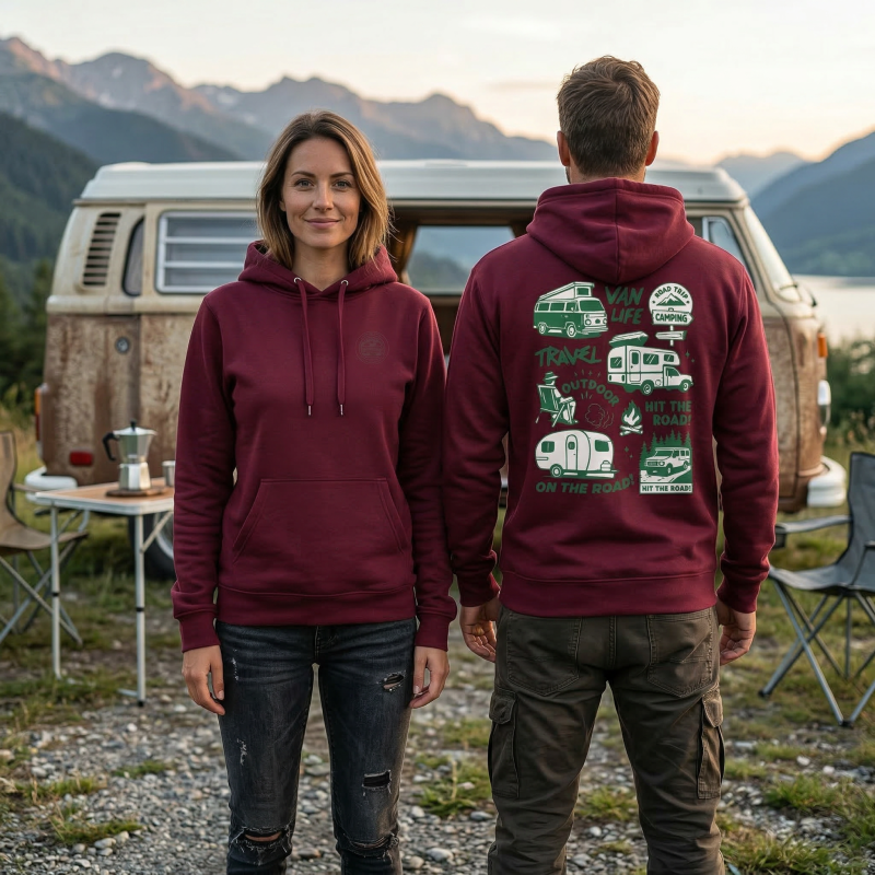 Bluza z kapturem Retro Burgund