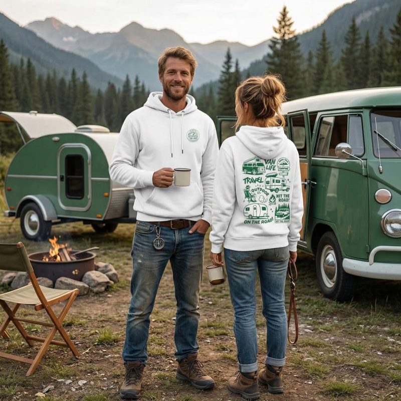 Bluza z kapturem Retro White